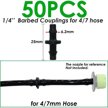 Zavlažovač Plastová spojka pro kapkovou závlahu | zahradní doplněk | zavlažovací příslušenství - KSL01-095-50 ks , 1/4''