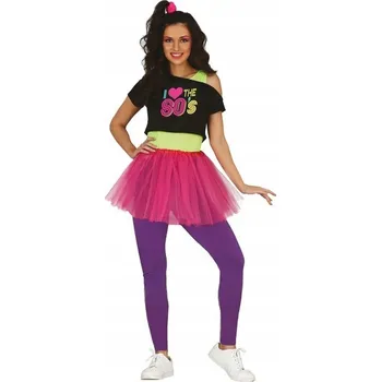 Karnevalový kostým KOSTÝM 80. LÉTA FITNESS TUTU 4 DÍLNÝ NEON PÁRTY S