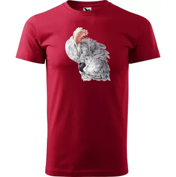 Sablio Tričko s potiskem Kakadu - červené 5XL
