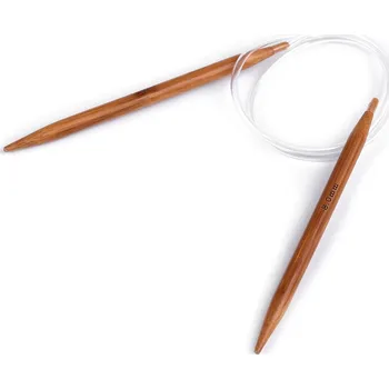 Jehlice Kruhové jehlice bambusové č. 3; 3,5; 4; 4,5; 5; 5,5; 6; 6,5; 7; 8, malé, 10 (8 mm) bambus tmavý