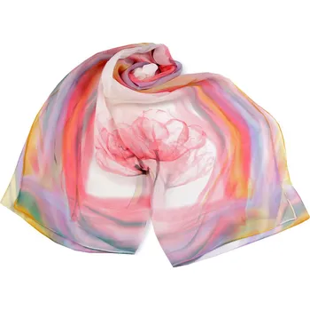 Šátek Letní šátek / šála 50x160 cm, velké, 14 krémová nejsvět. růžová