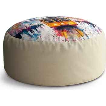 Taburet Sablio Taburet Circle Žlutá tramvaj Paint: 38x48 cm