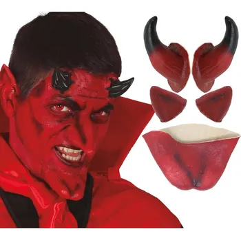 Latexová sada čert/ďábel (rohy, brada, uši)