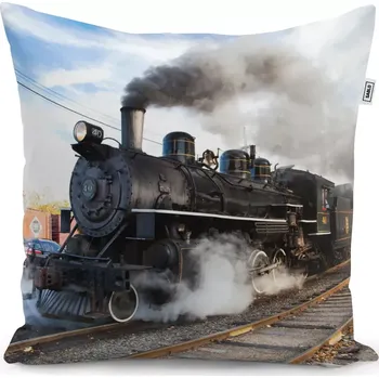 Polštář Sablio Polštář Parní lokomotiva - 50x50 cm