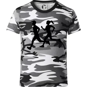 Chlapecké oblečení Bezci - žena a muž (Moňas) - Dětské maskáčové triko - 134 cm/8 let ( Šedý maskáč )