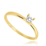 MINET Zásnubní zlatý prsten s bílým zirkonem Au 585/1000 vel. 55 - 0,80g