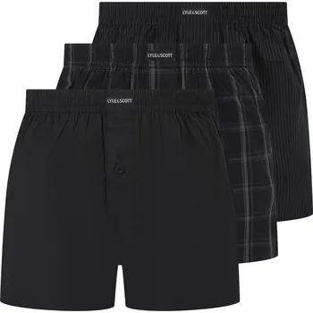 Boxerky Boxerky Lyle and Scott Chk Blk Strp 9275715 Large
