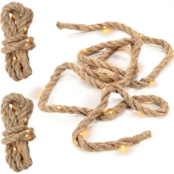 Vánoční světelná dekorace Sada LED dekoračního lana, 25 LED, teplá bílá, 3 ks