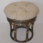 Ratanová taburetka velká hnědá Tmavě béžový melír