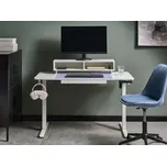 Výškově nastavitelný stůl bílá deska ocelový rám a nohy 120 x 60 cm elektrické nastavení podložka pod myš moderní design kancelář Beliani