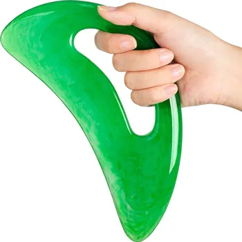 Masážní přístroj Gua sha kámen na masáž zad a nohou | relaxační nástroj - Zelený