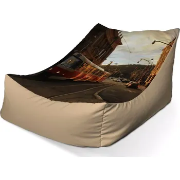 Sedací pytel Sablio Sedací vak Lounge Tramvaj v historickém městě - 120 x 100 x 80 cm