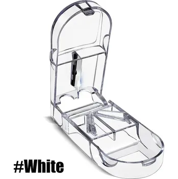 Dávkovač léků Řezačka pilulek s bezpečnostním krytem | Kráječ tablet, dělič prášků - Bílá