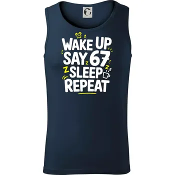 67 wake up repeat - Tílko pánské Core - 2XL ( Námořní modrá (velmi tmavá - téměř černá) )