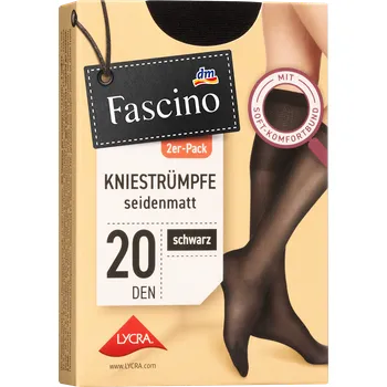 Dámské oblečení Fascino punčochové podkolenky 20DEN, černé, 2 páry, vel. 35-38