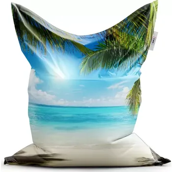 Sedací pytel Sablio Sedací vak Classic Pláž s palmami - 150x100 cm