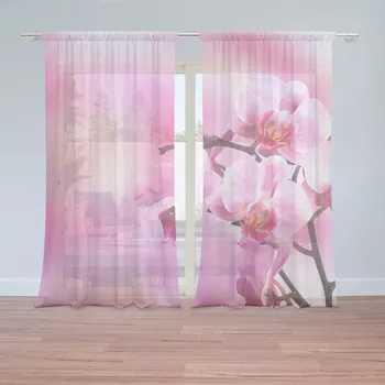 Záclona Sablio Záclony Květy orchideje: 2ks 150x250cm