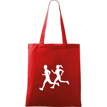 Nákupní taška Bezci - žena a muž (Moňas) - Taška bavlněná - 42 x 38 cm ( Červená )