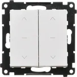 Vypínač žaluziový třípolohový 2 násobný, řazení 1-0-2, 10 A / 230 V~, bezšroubové, Simon 55 TZW2.01/111, bílá