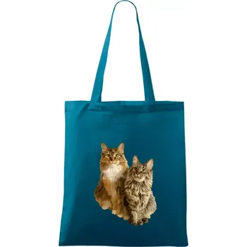 Kočky vectorizované (Moňas) - Taška bavlněná - 42 x 38 cm ( Petrolejová )