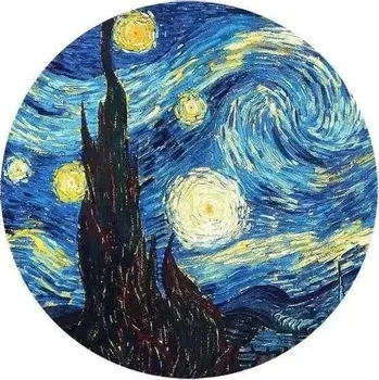 Koberec Kulatý koberec s květinovým motivem | bytový textil - 4 , 80x80cm