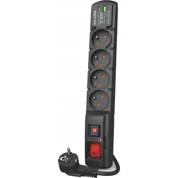 Přepěťová ochrana Přepěťová ochrana Acar F4 USB A+C s rychlonabíječkou 5m černá