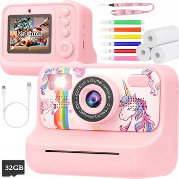 Digitální kompakt INSTANTNÍ FOTOAPARÁT PRO DĚTI 5v1 TISK SELFIE MP3 HRY +