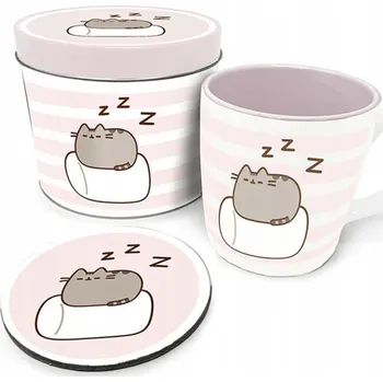 PUSHEEN Keramický hrnek s podtáckem v plechové dóze 315 ml (GP85551)