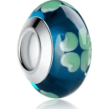 Přívěsek Stříbrný přívěsek s bílým sklem | přívěsek korálek na náramek - FB6346