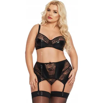 Podprsenka SoftLine souprava spodního prádla černá velikost 3XL