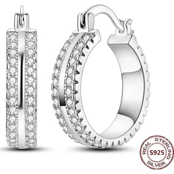 Náušnice Stříbrné kruhové náušnice se zirkonem | šperky 2 ks - JFE238