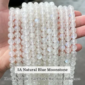 Měsíční kámen přírodní korálky | šperky - 5A Modrý měsíční kámen , 9-10mm approx 36pcs