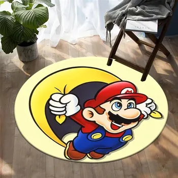 Koberec Super Mario kulatý herní koberec | bytový textil - 23 , 80x80cm