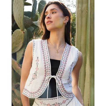 Dámská vesta Vesta Threadbare Cream 8091727 14 (L)