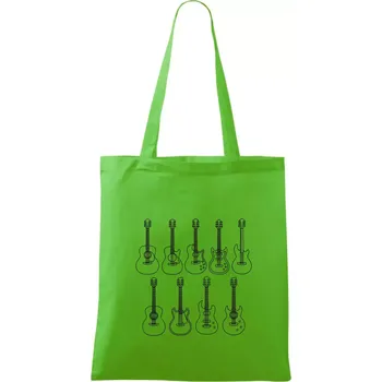 Typy kytar černé kresby - Taška bavlněná - 42 x 38 cm ( Apple Green )