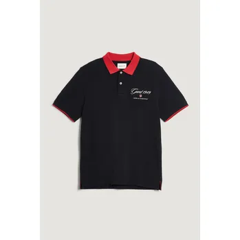 Pánské oblečení POLOKOŠILE GANT GRAPHIC SS PIQUE POLO BLACK