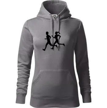 Dámská mikina Bezci - žena a muž (Moňas) - Mikina dámská Cape s kapucí - S ( Ocelově šedá )