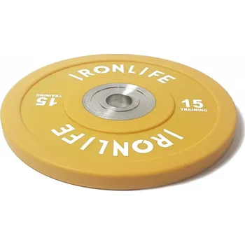 Urethanový kotouč IRONLIFE Bumper Competition 15 kg, žlutý