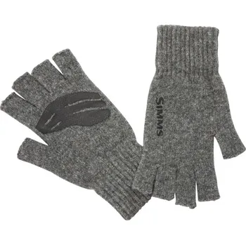 Rybářské oblečení Simms Rukavice Wool 1/2 Finger Glove Steel Velikost: S/M