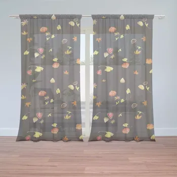 Záclona Sablio Záclony Podzim na černé: 2ks 150x250cm
