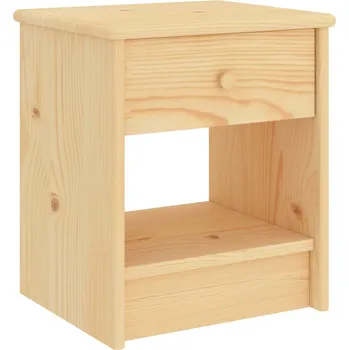 Noční stolek Noční stolek světlé dřevo 35 x 30 x 40 cm masivní borovice Hnědá322221