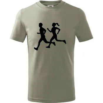 Chlapecké tričko Bezci - žena a muž (Moňas) - Tričko dětské bavlněné - 98 cm / 2 roky ( Light khaki )