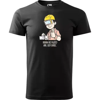 Pánské oblečení Sablio Tričko s potiskem pro svářeče Hrdina bez pláště? Ano, jsem svářeč - černé XL
