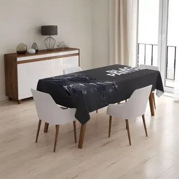 ubrus Sablio Ubrus BLACK PANTHER z profilu Černý - 90x90 cm