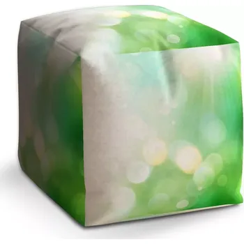 Taburet Sablio Taburet Cube Zelená abstrakce: 40x40x40 cm