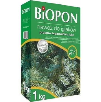 Hnojivo BIOPON HNOJIVO PRO JEHLIČNANY PROTI HNĚDNUTÍ JEHLIČÍ GRANULÁT 1KG NEDOSTATEK VÝŽIVY