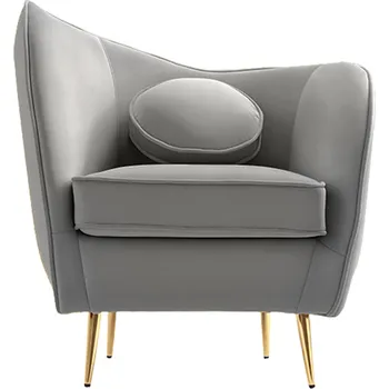 Obývací pokoj Designové křeslo, šedá Velvet látka/gold chrom zlatá, EZIO