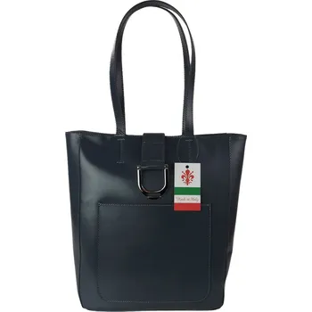 Vera Pelle shopper kabelka z pravé kůže šedá