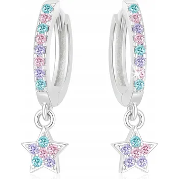 Náušnice Náušnice Mennica Bydgoska stříbrné 925 klasické hvězda se zirkonem