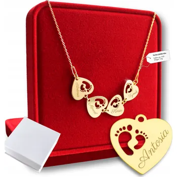 Náhrdelník Zlatý Řetízek se čtyřmi srdíčky, stopy 925, GRAVÍROVÁNÍ Dárek pro maminku